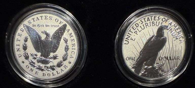2003 Morgan &Peace Dollar Reverse Proof Two Coin Set