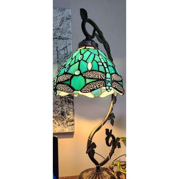 Stained Glass Dragonfly Lamp