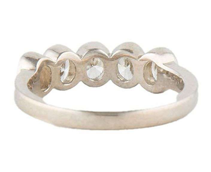 1.20ctw Oval Cut Diamond Five Stone Bezel Set Wedding Band Ring in 14K