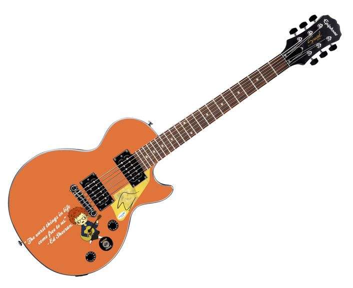 Ed Sheeran Signed Custom 1/1 Epiphone "The Worst Things" Graphics Guitar ACOA