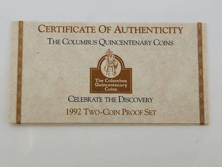 1992 Set Columbus Quincentenary, 2 Coins PR