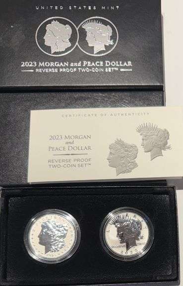 2003 Morgan & Peace Dollar Reverse Proof Two Coin