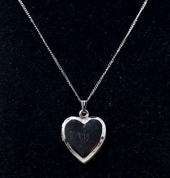 Heart Locket Pendant Necklace in Sterling Silver
