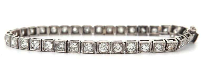 Vintage 2.65ctw Diamond Milgrain Tennis Bracelet in 14K