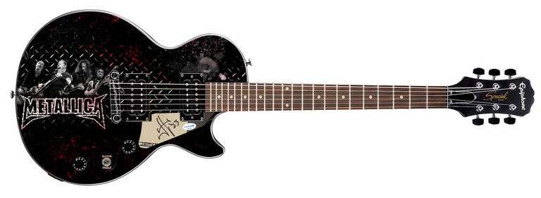 Metallica James Hetfield Signed Custom Epiphone Graphics Guitar ACOA