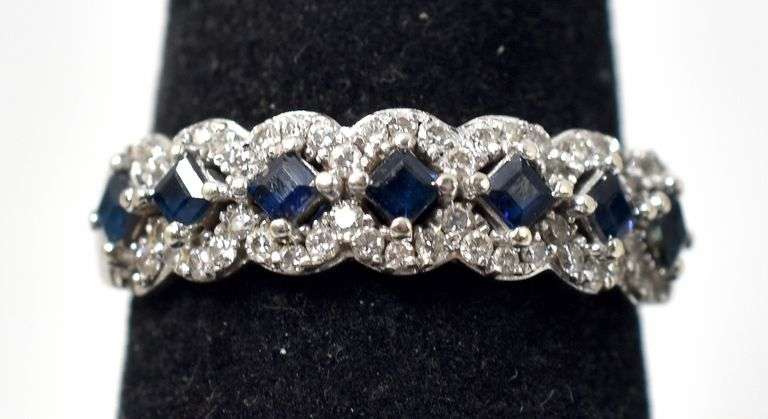Darling Sapphire and Diamond Ring in 10K White Gold