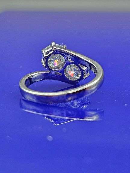 Twin Solitaires 3.5 Ctw White Ice Fire Moissanite Ring