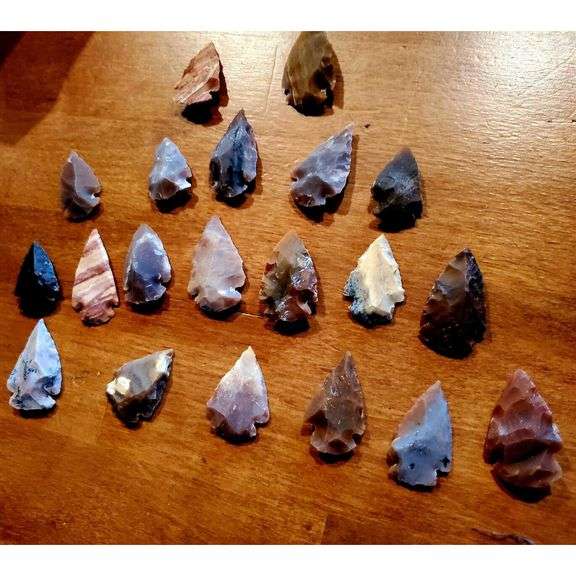 Lot of 5 Jasper Arrowheads Crystal Flint Stones