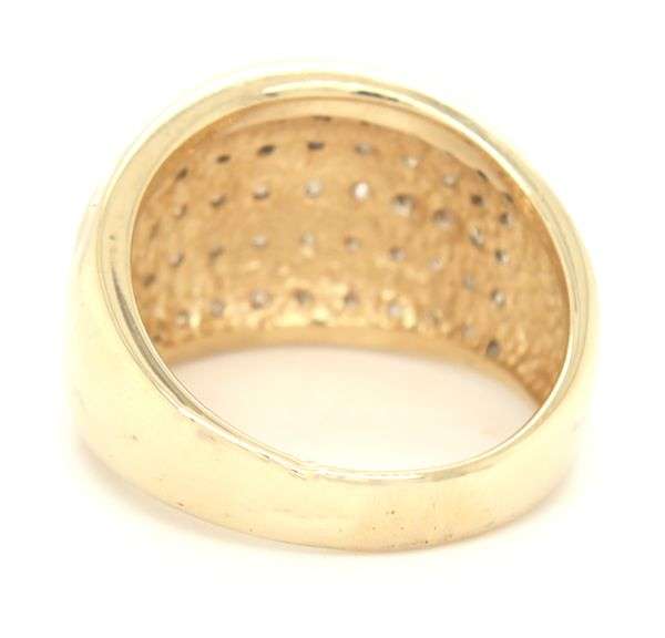 14kt Yellow gold 2ctw 5 row diamond wide band