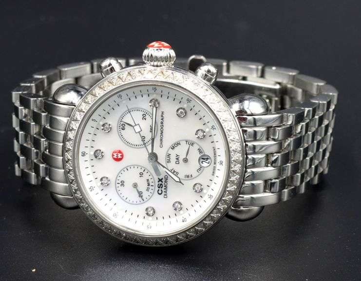 Michele diamond accent CSx36 quartz mother of pearl dial watch