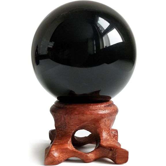 Black Obsidian Crystal Sphere