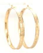 14kt Yellow gold Flat hoop with edge