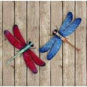 Set of 2 Metal Dragonfly Wall Art