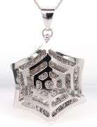 18kt White gold Spider web pendant on chain