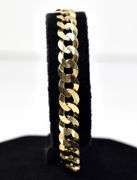 Magnificent Men's Curb Link Bracelet in 14K Yellow Gold