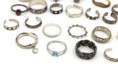 Group lot of Vintage 925 sterling silver rings