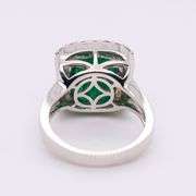 Elegant 18K GIA certified 4.22 ct. Emerald and Diamond Ring