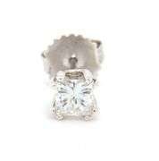 14kt White gold 0.40ctw princess cut Moissanite stud earrings