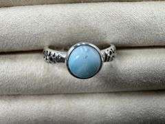 Sterling Silver Larimar Gemstone Ring Size 10