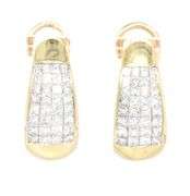 18kt Yellow gold approximate 3ctw diamond J hook earrings