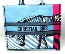 Pre owned Christian Dior medium D jungle pop book tote bag