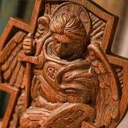 Hand-Carved Wooden Archangel Michael