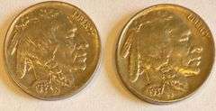 1936 1937 BU Buffalo Nickels