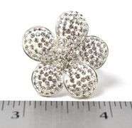 Flower CZ Gemstone Ring in Sterling Silver