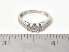 Lovely Diamond Engagement Ring in 10K White Gold