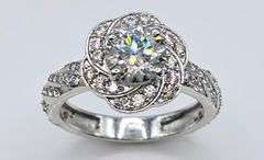 Gorgeous 3.25 Ct White Ice Blue Fire Moissanite Ring
