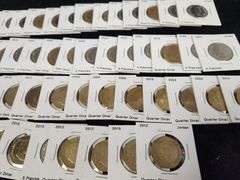 Lot Of 63 Coins From Jordan In Cardboard Holders