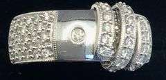 GORGEOUS AND UNIQUE 18K WHITE GOLD PAVE DIAMOND RING