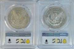 2 Flashy Prooflike 1904-O Morgan Silver Dollars. PCGS MS63