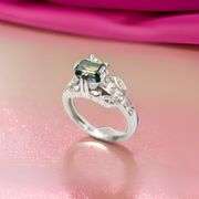 14 K Gold Plated Beautiful  1.5 Ct Lab Simulated Emerald Ring