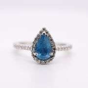 Superb 14K Aquamarine & Diamond Ring