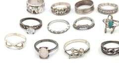 Group lot of Vintage 925 sterling silver rings