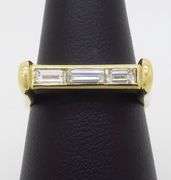 18k Yellow Gold Baguette Diamond Ring