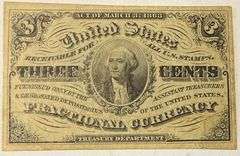 Unc 3 Cent Fractional Currency Note