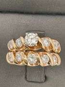 CERTIFIED BRAND NEW 14K YELLOW GOLD DIAMOND WEDDING SET