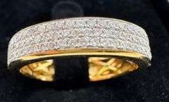 14K Yellow Gold Round Brilliant Cut Diamond Ring