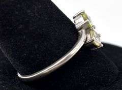 Green and White Gemstone Ring in Sterling Silver