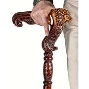 Elegant Lion Head Wooden Cane