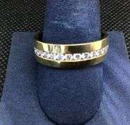 MEN’S 14K YELLOW GOLD DIAMOND WEDDING BAND