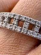 14K White Gold Round Brilliant Cut Tiffany Style Lab Diamond Ring