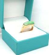 16kt Yellow gold east west oval Jade ring