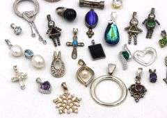 Group lot of Vintage 925 sterling silver pendants