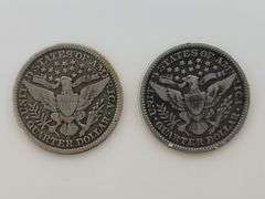 1892 O & 1893 Barber Quarters, Circulated "Better Dates"