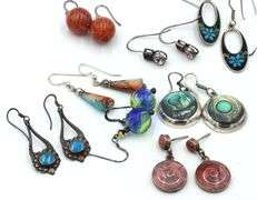 Vintage 925 sterling silver group lot of earrings