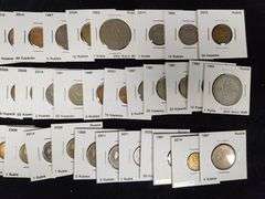 Lot of 50 Russian Coin In Cardboard Holders