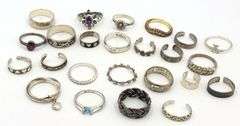 Group lot of Vintage 925 sterling silver rings